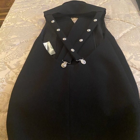 Versace Versus Black Double Breasted Blazer Vest Dress W/ Open Back 44 NWT - Picture 2 of 12